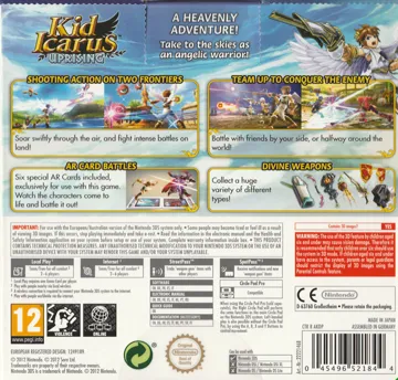 Kid Icarus Uprising (Europe) (En,Fr,Ge,It,Es) box cover back